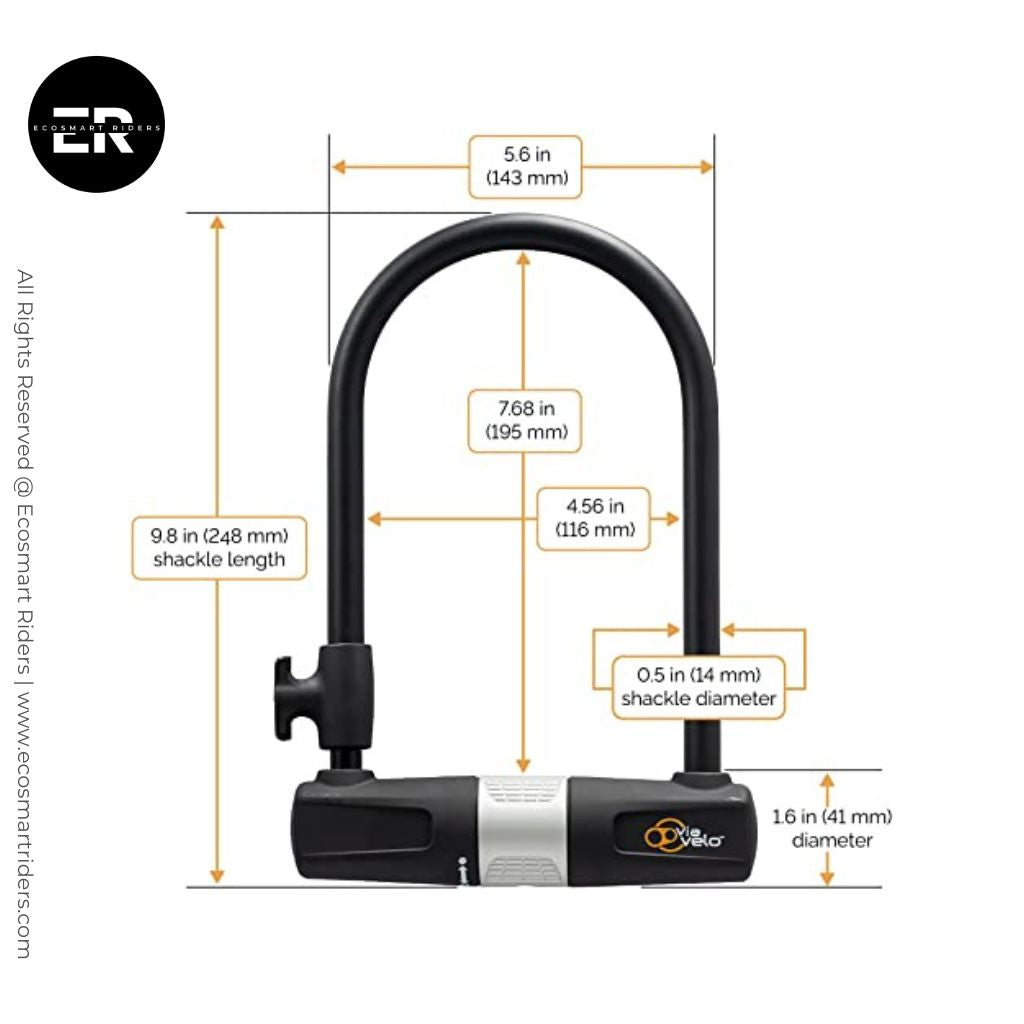 Via Velo U-Lock With Cable | Ecosmart Riders™