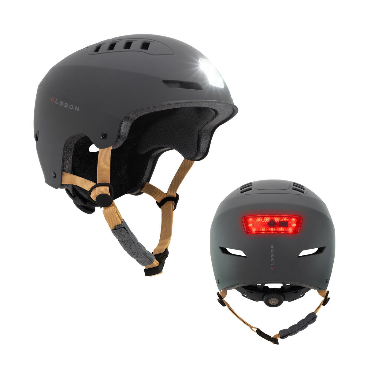 OLSSON Urban Light | Casco con Luz Homologado Patinete y Bicicleta