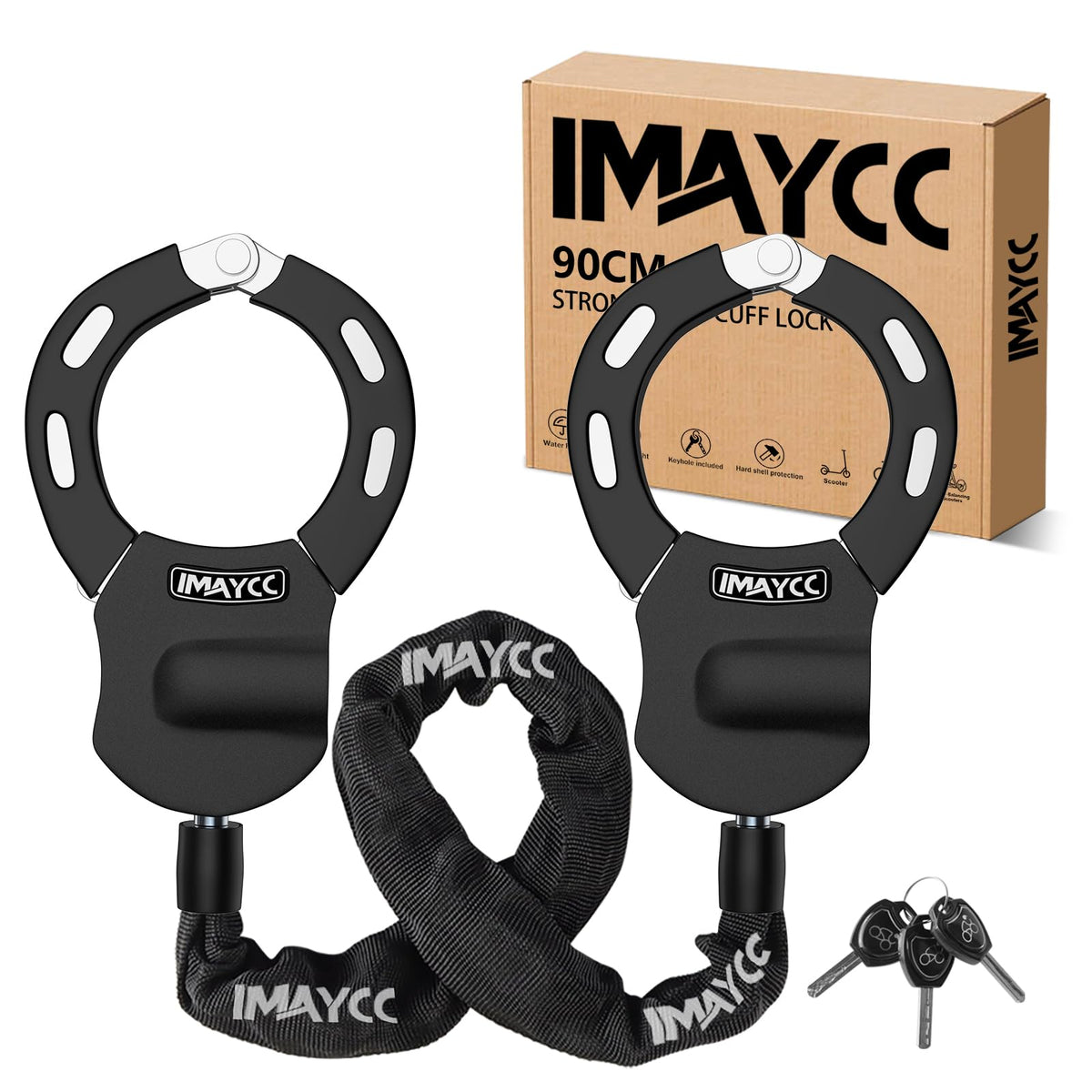 IMAYCC Candado Patinete Electrico,Candado Esposas Bicicleta Antirrobo, Candado bicicleta Ideal para Motos, Verjas, Vallas, Scooters, Cochecitos de Niños, Etc.